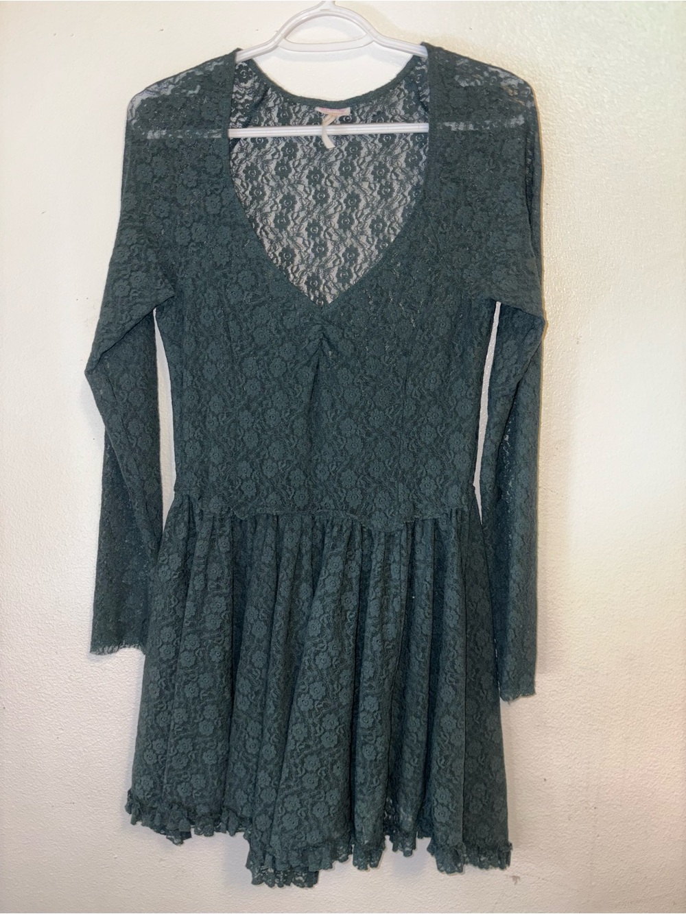 Green Intimately Free people Sheer Lace Dress Size large